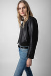 Zadig & Voltaire Bunta Cuir Reversible Leather Jacket - Noir