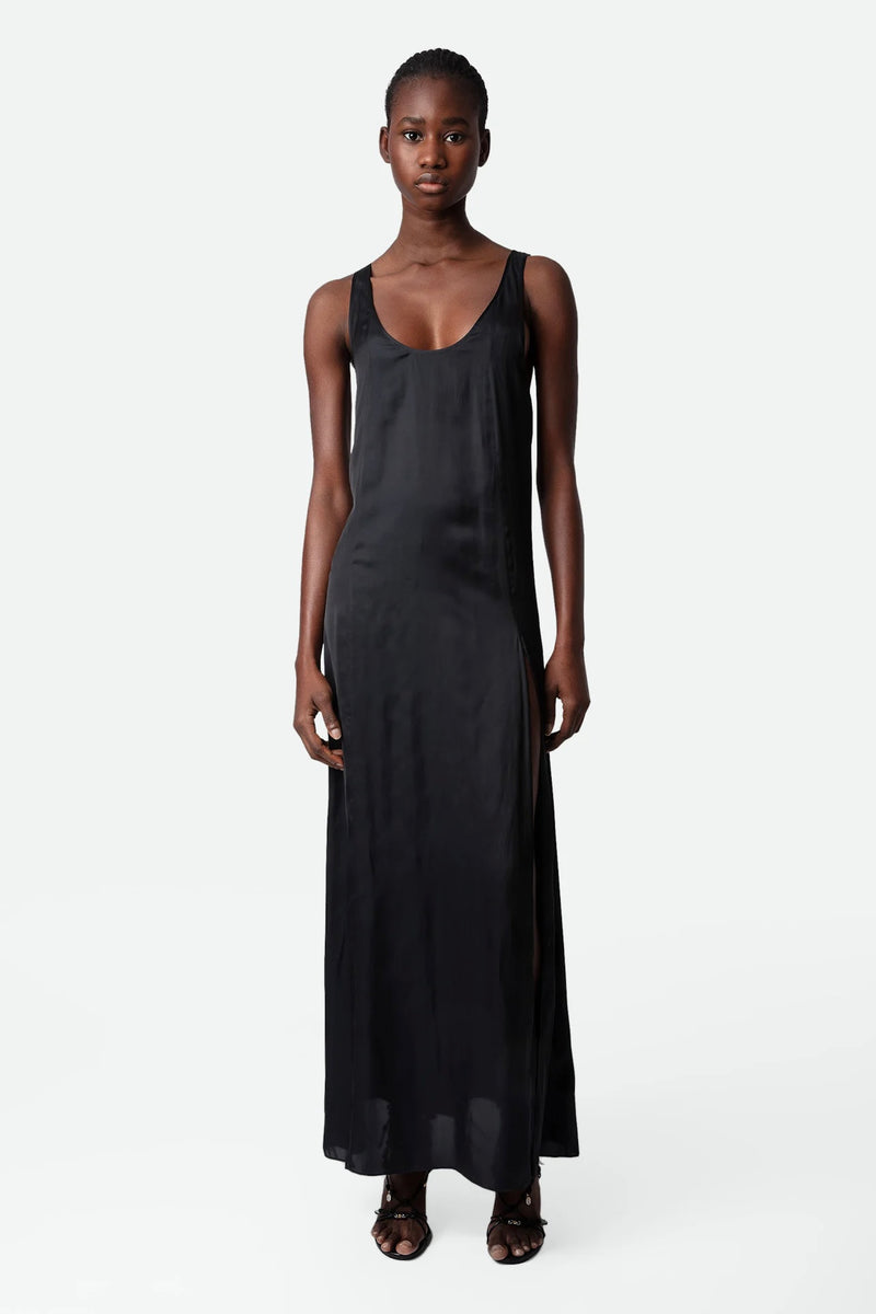 zadig and voltaire black silk dress Rozo Satin Dress for Women - Bleu Roi - Size: S