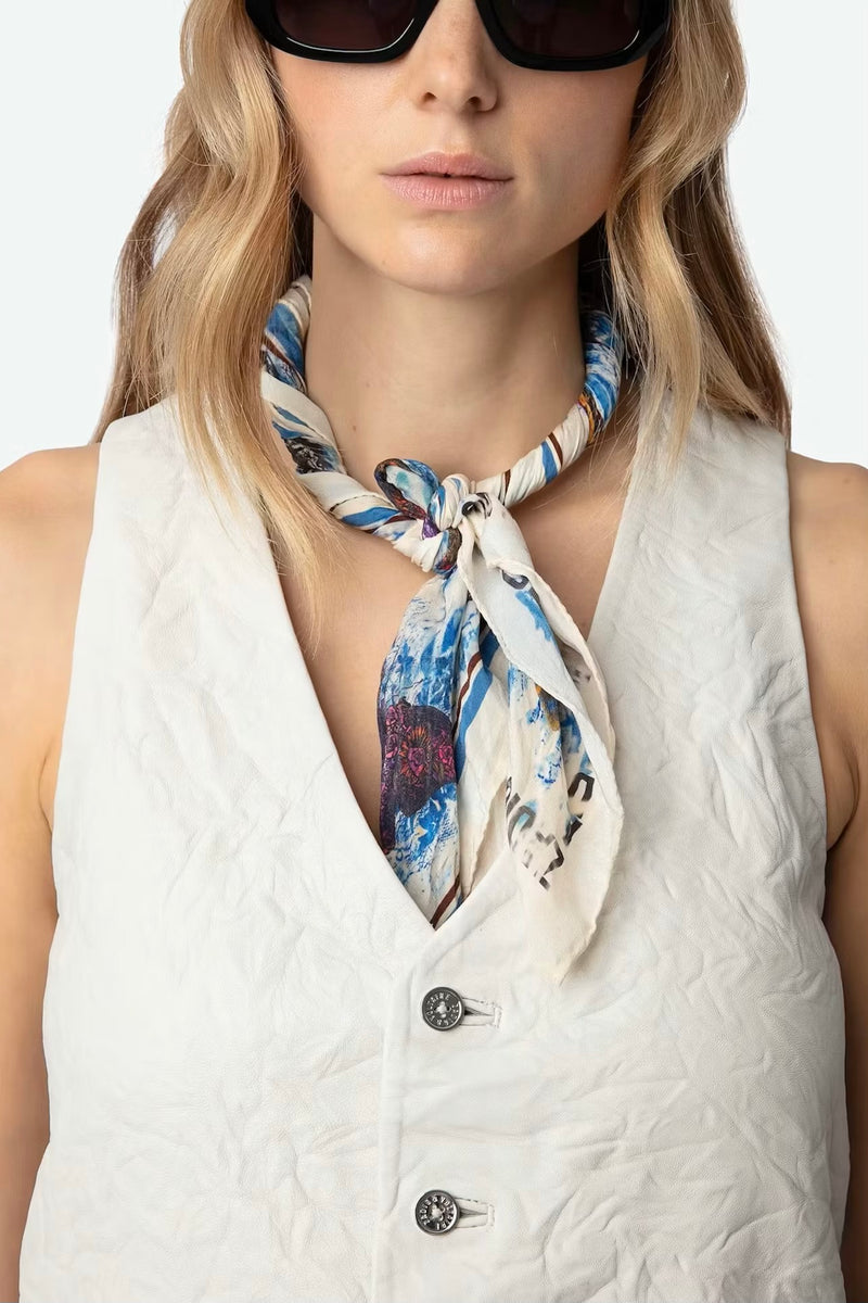 Zadig Voltaire Blondie Vivid Flight Scarf Laguna – October Reign