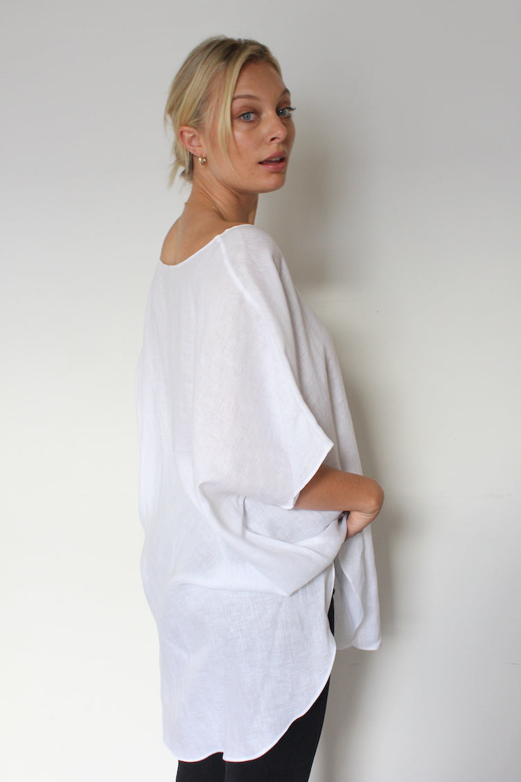 October Reign Linen Kaftan - Pure White