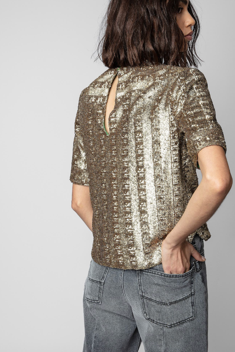 Zadig & Voltaire Toysse Sequins Blouse - Bronze