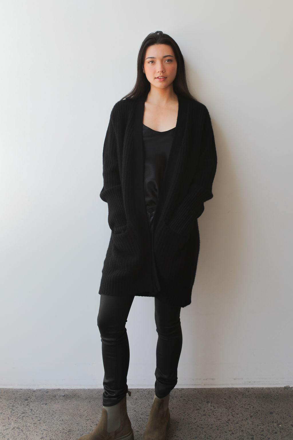 October Reign Wanderer Cashmere Cardigan - Black