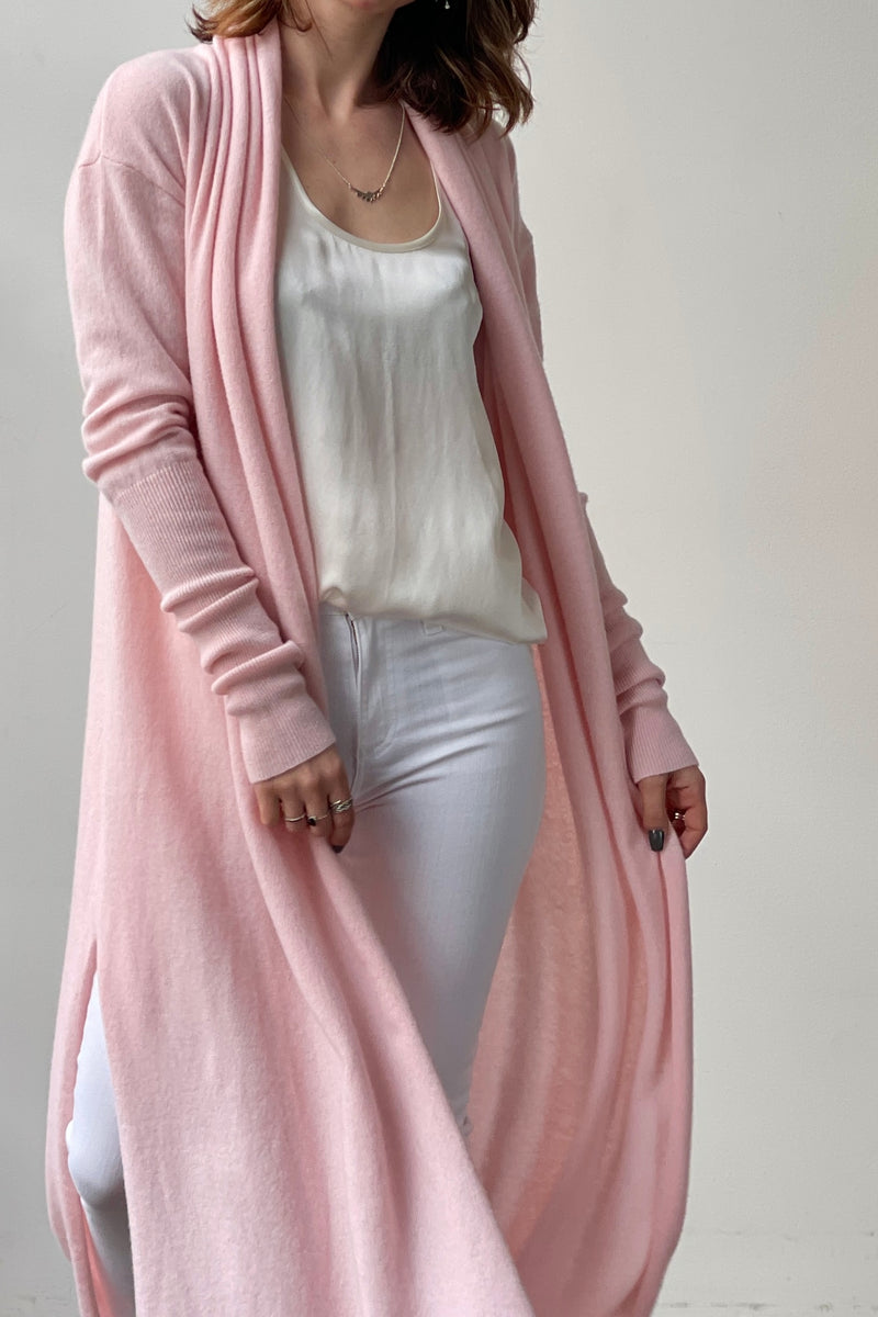 October Reign Voyage Cashmere Cardigan - Lemonade Pink