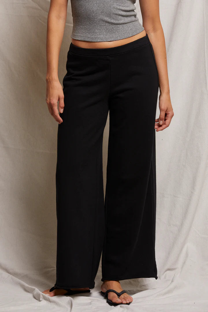 Perfect White Tee Amber Wide Leg Pant - True Black