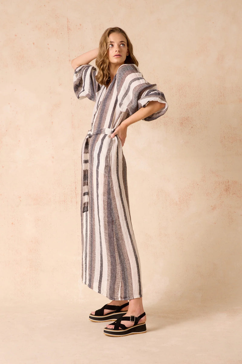 Estilo Emporio El Manto Dress - Dark Chocolate Stripe