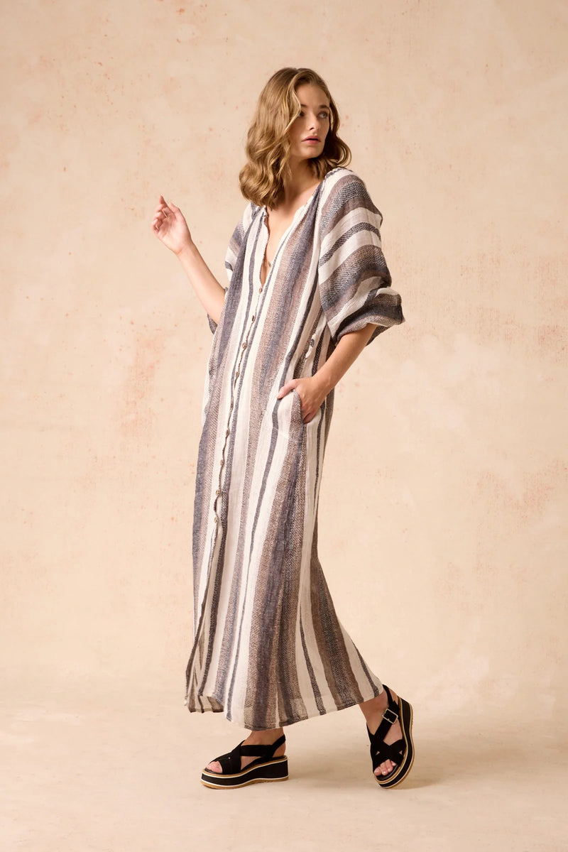 Estilo Emporio El Manto Dress - Dark Chocolate Stripe