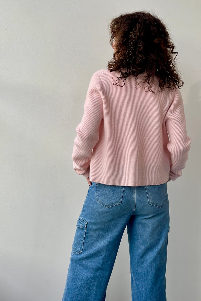 October Reign Atlas Cashmere Cardigan - Rose Quartz