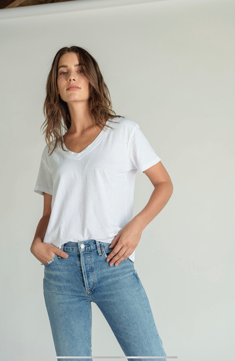 Perfect White Tee Hendrix Basic V-Neck - White