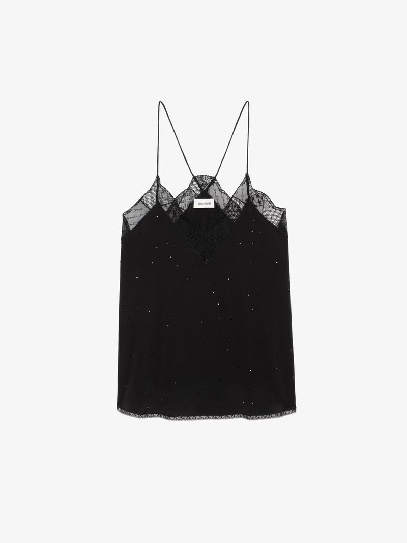 Zadig & Voltaire Christy CDC Strass Cami - Noir