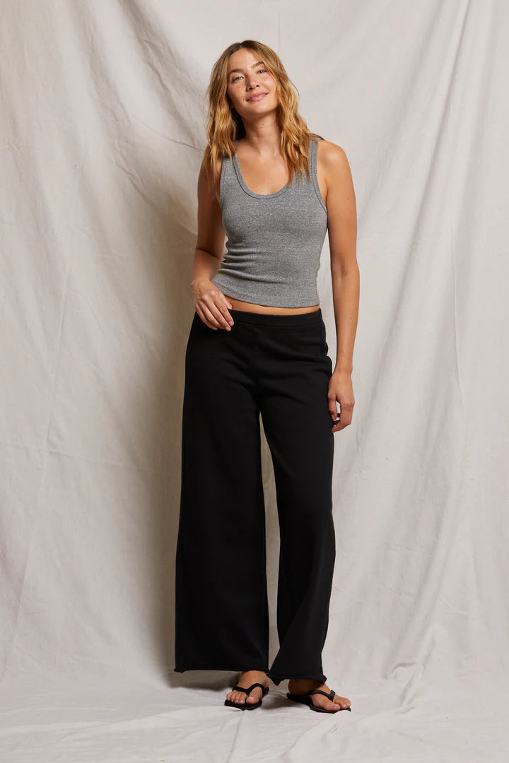 Perfect White Tee Amber Wide Leg Pant - True Black