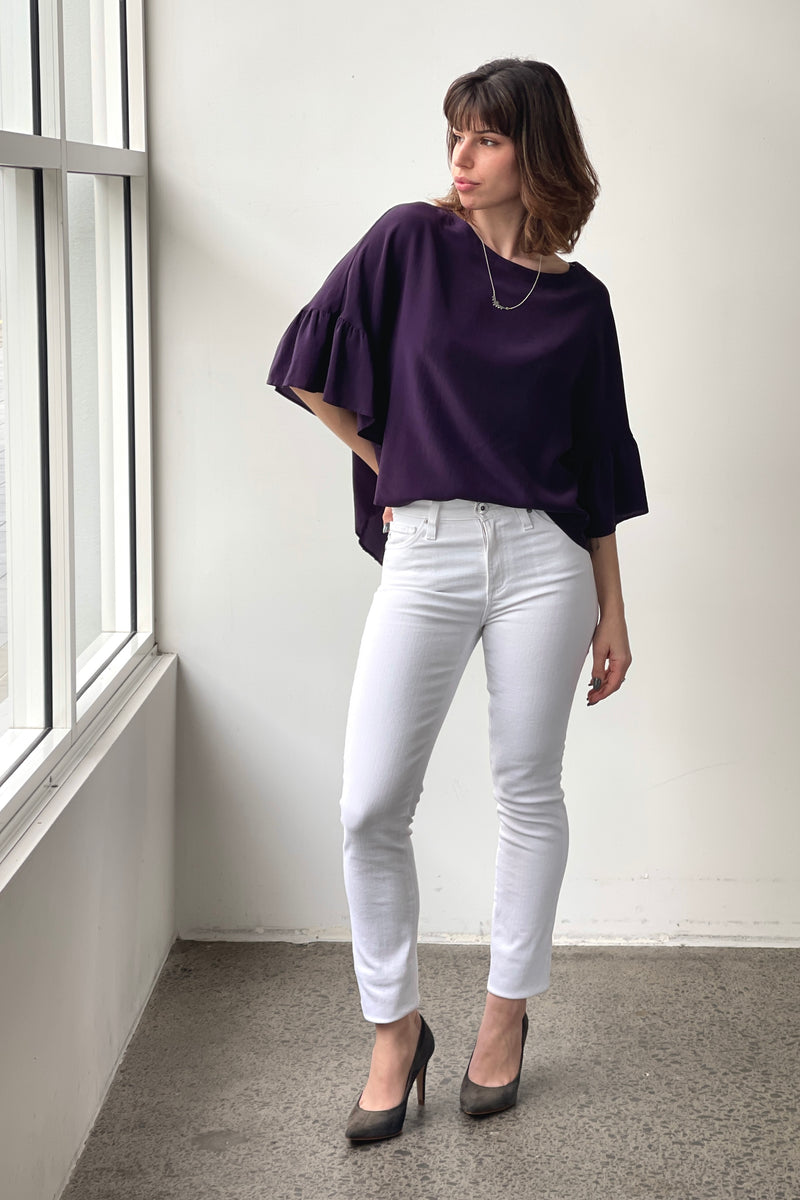 October Reign Silk Paris Top - Raisin