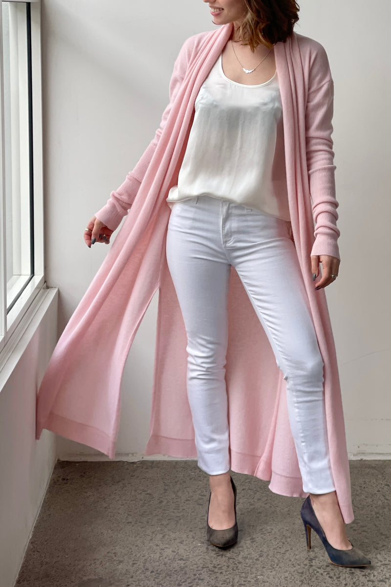 October Reign Voyage Cashmere Cardigan - Lemonade Pink