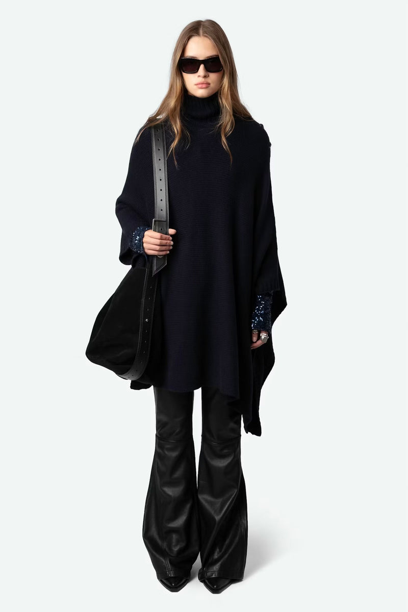 Zadig & Voltaire Palmo Poncho - Encre