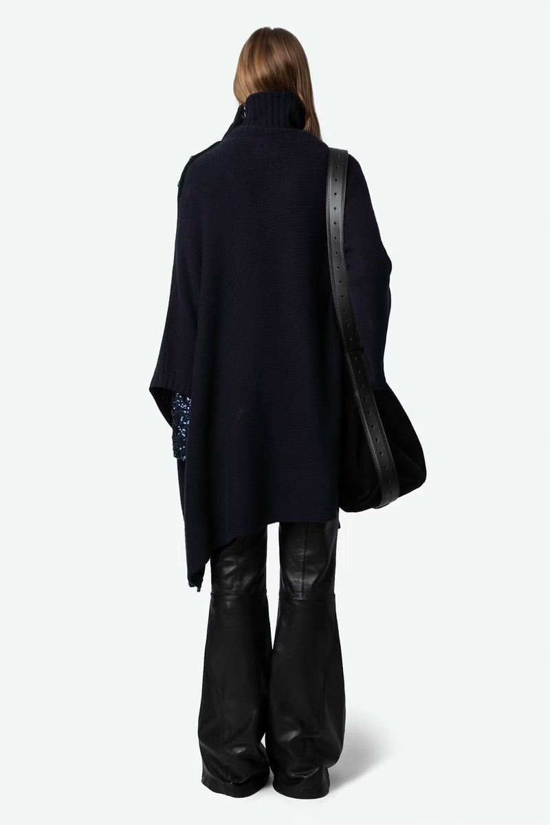 Zadig & Voltaire Palmo Poncho - Encre