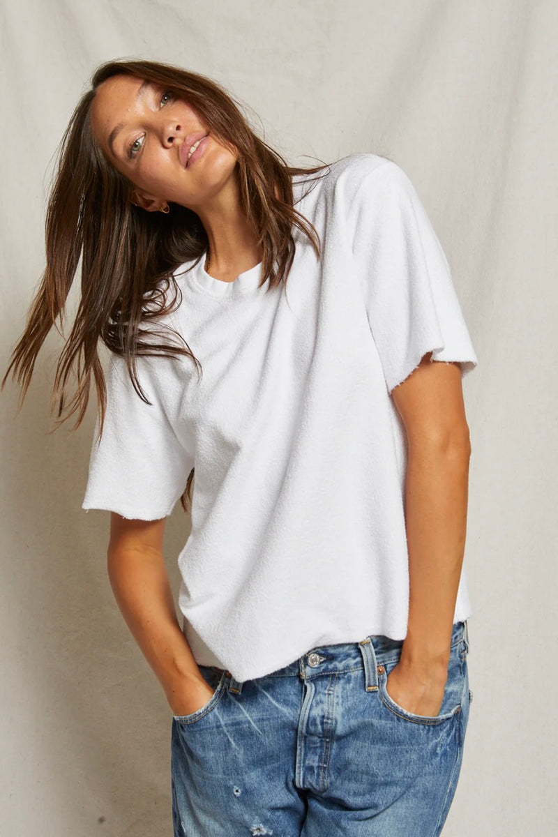 Perfect White Tee Demi French Terry T-Shirt - White