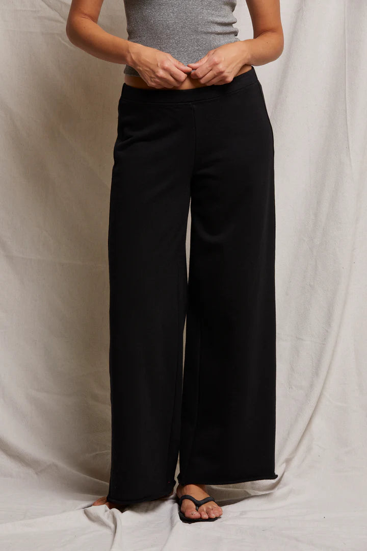 Perfect White Tee Amber Wide Leg Pant - True Black