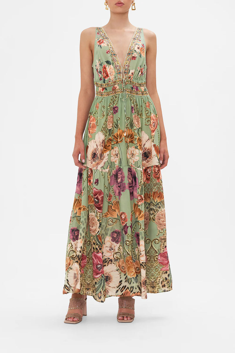 Camilla Shirred Waist Detail Long Dress - Grow And Glow