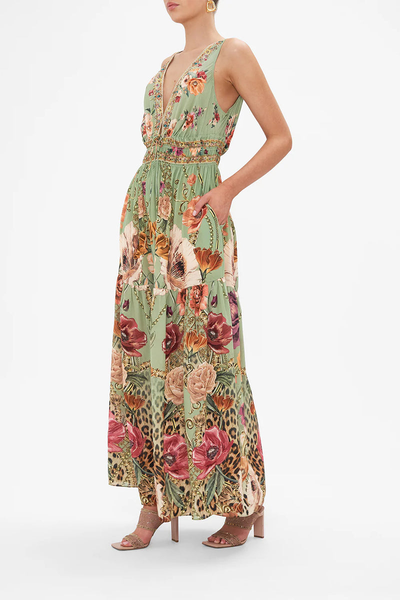 Camilla Shirred Waist Detail Long Dress - Grow And Glow