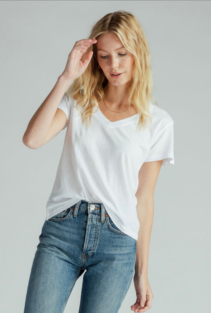 Perfect White Tee Hendrix Basic V-Neck - White