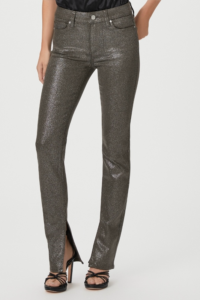 Paige Constance Skinny - Dark Taupe/Silver Luxe Coating