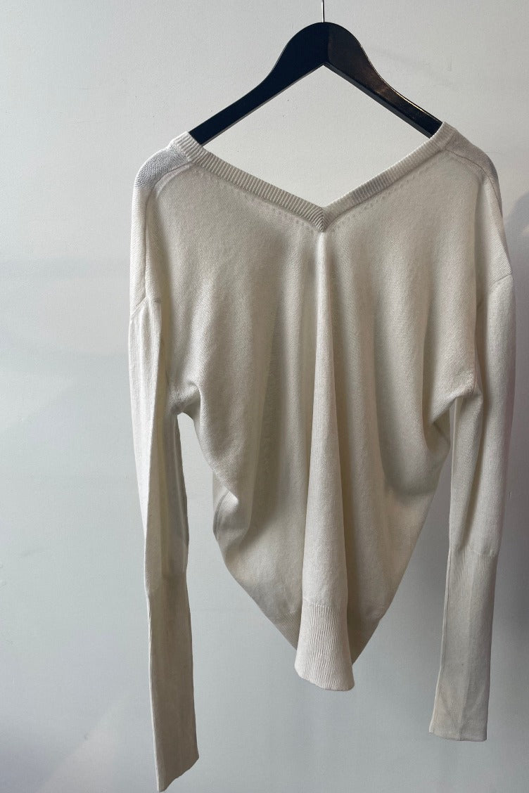October Reign Double V Neck Cashmere Sweater - Calico