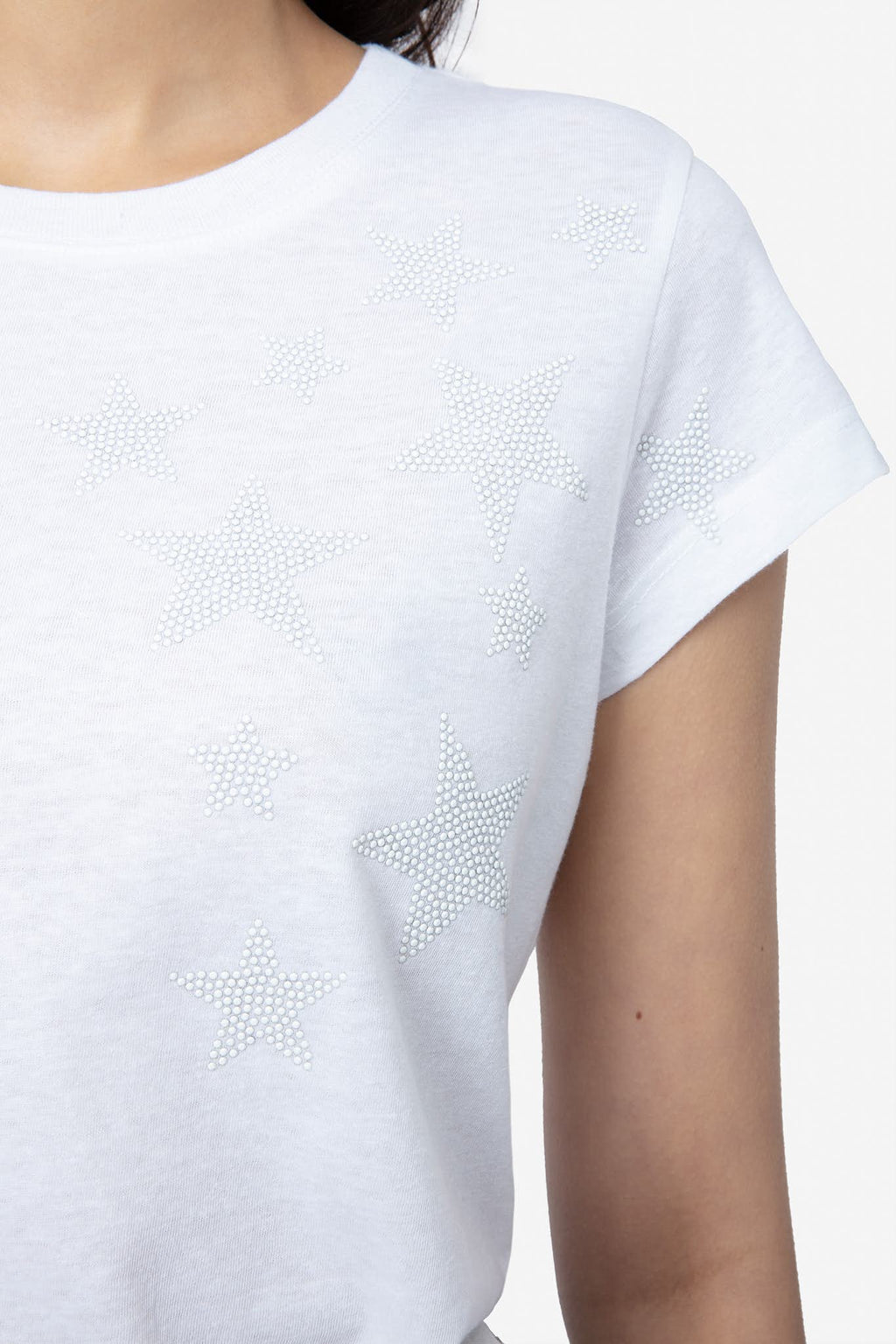 Zadig & Voltaire Skinny Stars Diamanté T-shirt - Blanc