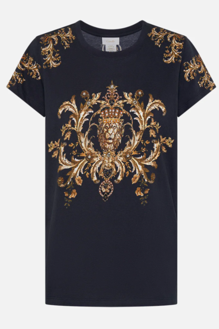 Camilla Slim Fit Round Neck T-shirt - Duomo Dynasty