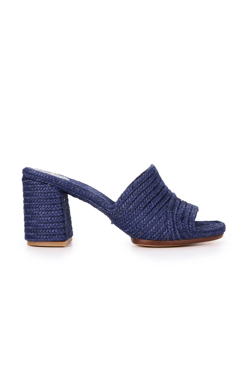 Estilo Emporio Woven Jute Mule - Navy