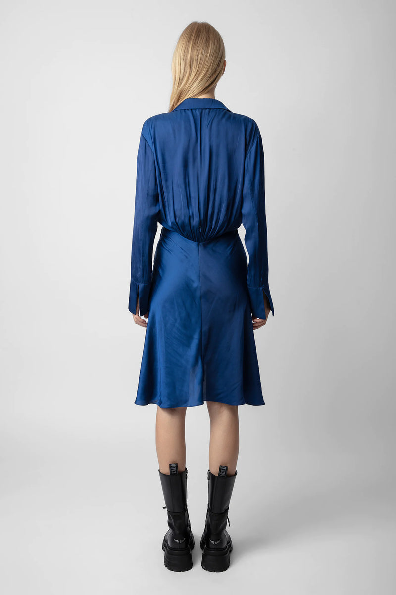Zadig & Voltaire Rozo Satin Dress - Bleu Roi