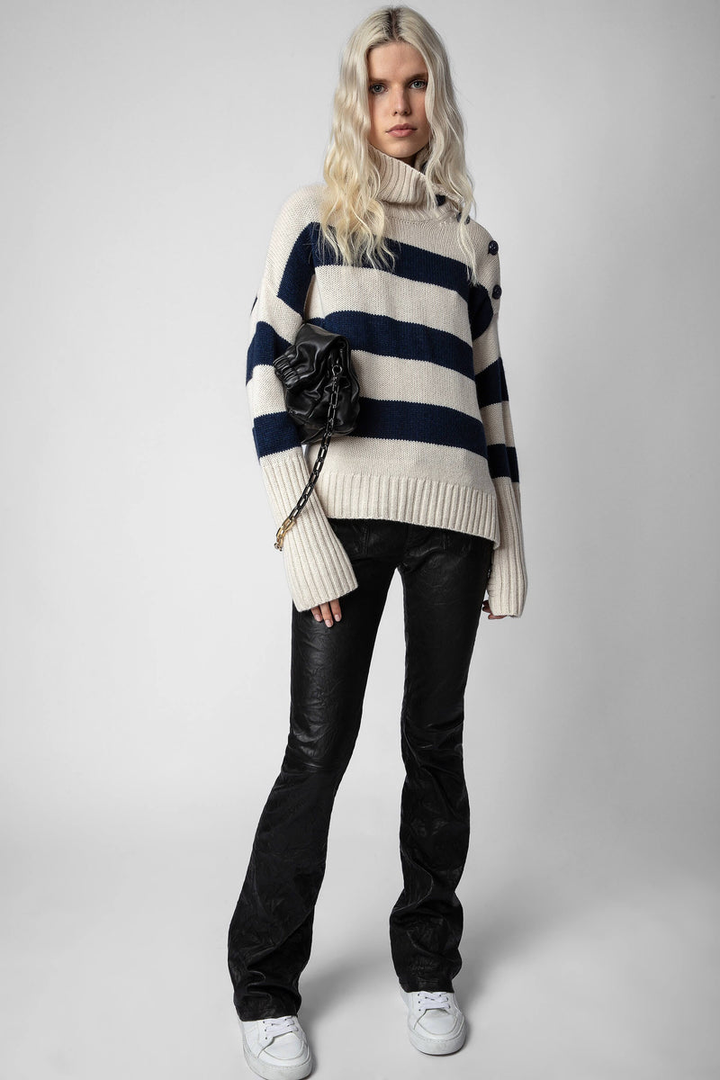 Zadig & Voltaire Alma Stripes Cashmere Sweater - Sugar