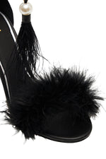 Camilla Feathered Heel - Solid Black