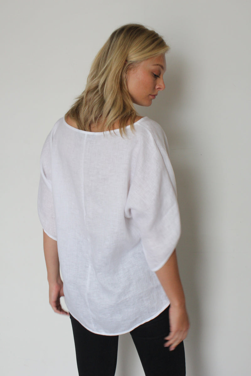 October Reign Linen Tee - Pure White