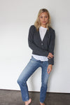 October Reign Loulou Cashmere Cardigan - Charcoal Grey