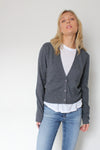 October Reign Loulou Cashmere Cardigan - Charcoal Grey