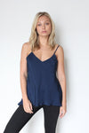 Gold Hawk Double Silk Solid Camisole - Navy