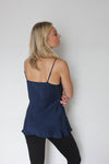 Gold Hawk Double Silk Solid Camisole - Navy