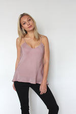 Gold Hawk Double Silk Solid Camisole - Muted Rose