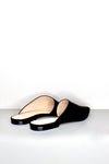 Black Suede Studio Flat Sandals - Black