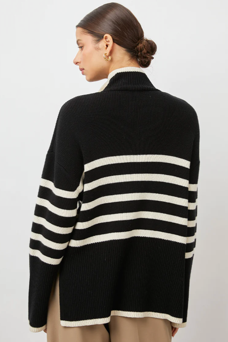 Rails Tessa Sweater - Onyx Ivory Stripe