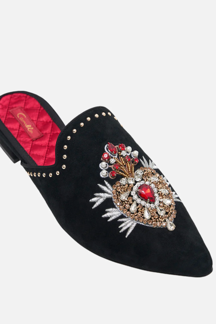 Camilla Embroidered Slipper - Sisterhood Of The Rose