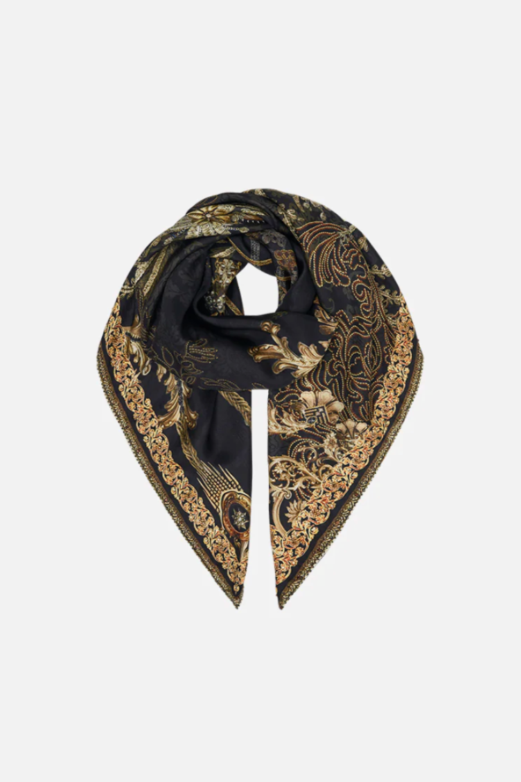 Camilla Large Square Scarf - The Night Is Noir
