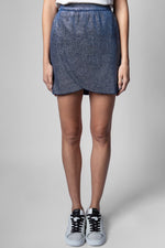 Zadig & Voltaire Jeveal Velours Sparkle Skirt - Encre