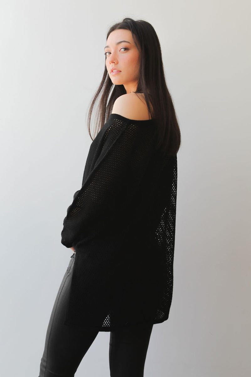 October Reign Loulou Cashmere Sweater - Black
