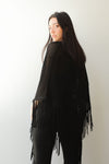 October Reign Loulou Cashmere Poncho - Black