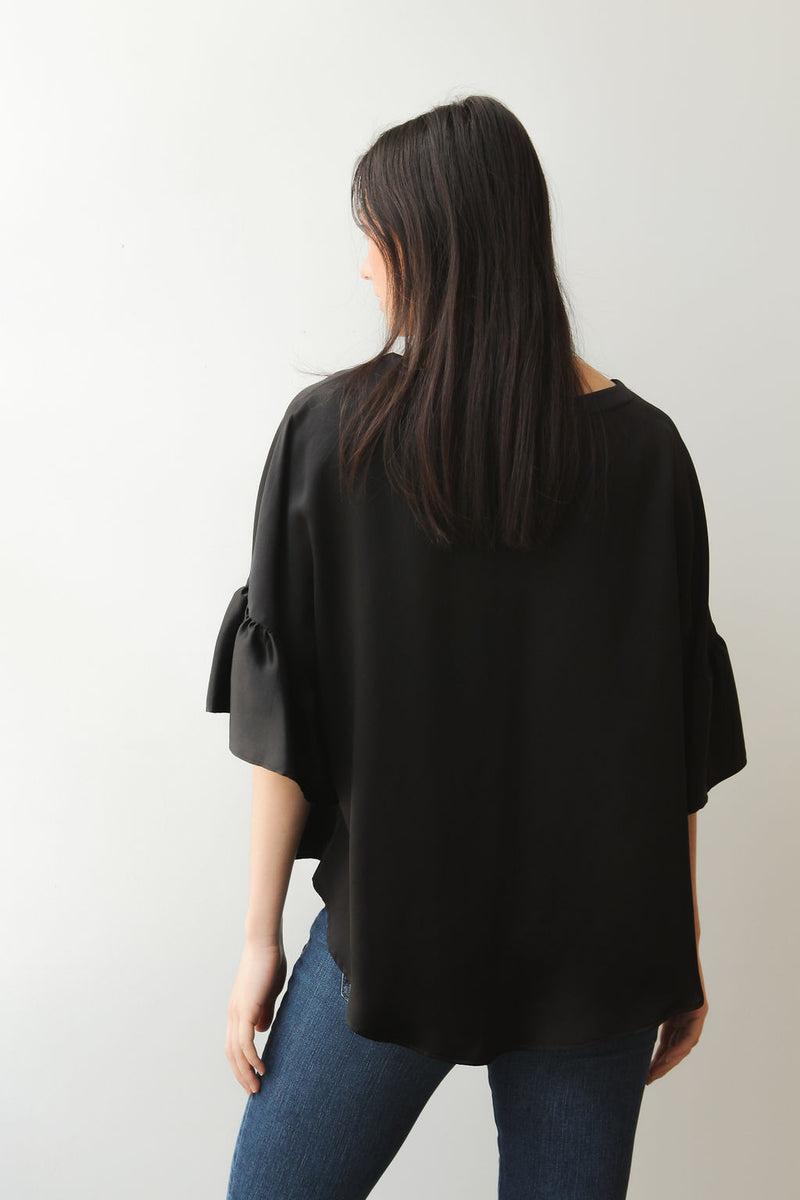 October Silk October Reign Luxe Silk Paris Top - Black