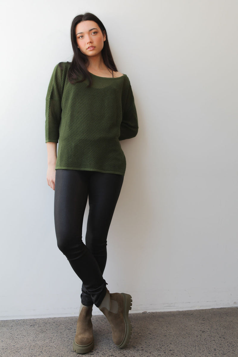 October Reign Loulou Cashmere Sweater - Khaki